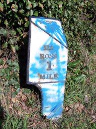 Bridstow Parish mile marker - 1 mile to Ross