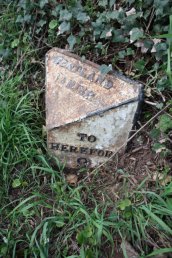 Hentland Parish mile marker - 9 miles to Hereford