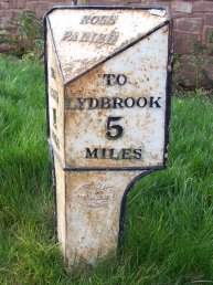 Ross Parish mile marker - 5 miles to Lydbrook