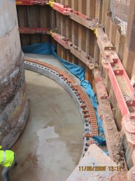 The base of the weir outer wall (11-06-08)