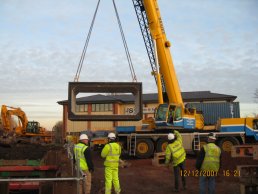 The first section being lifted (12-12-07)