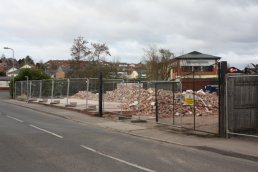 The cleared site from the south on Millpond Street (22-2-09)