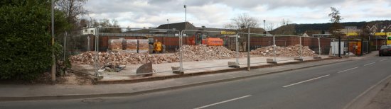 The cleared site from the north on Millpond Street (22-2-09)