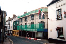 The roof being replaced