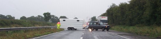 A vehicle turning on the M50 (20-07-07)