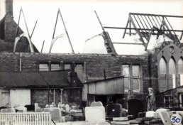 The roof with the joists removed