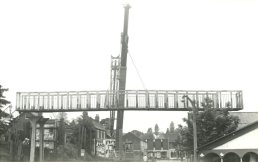 The bridge being lifted