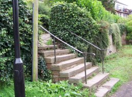 Steps down from Blake Memorial Garden Ross-on-Wye