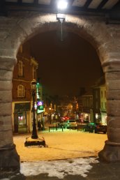 A view out of the market arch