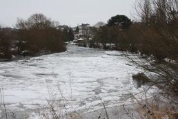 Closeup of ice on the Wye