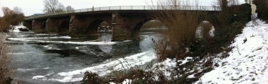 Ice on the River Wye above Wilton Bridge