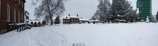 North side of St. Marys Church in the snow