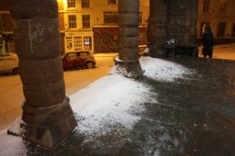 The snow under the Market House