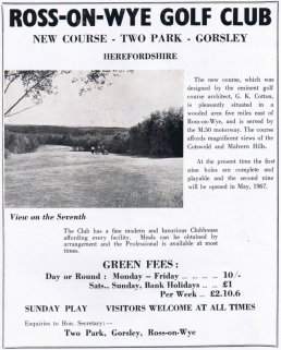 Advert for the Golf Club in 1966