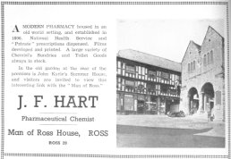 Harts the Chemist advert 1952