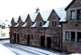 Alms Houses in the snow