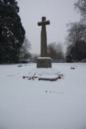 Snow around the War Memorial